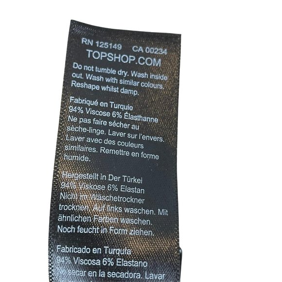 Topshop black ribbed lined cropped strapless bandeau tube top 8 or medium - Picture 8 of 12